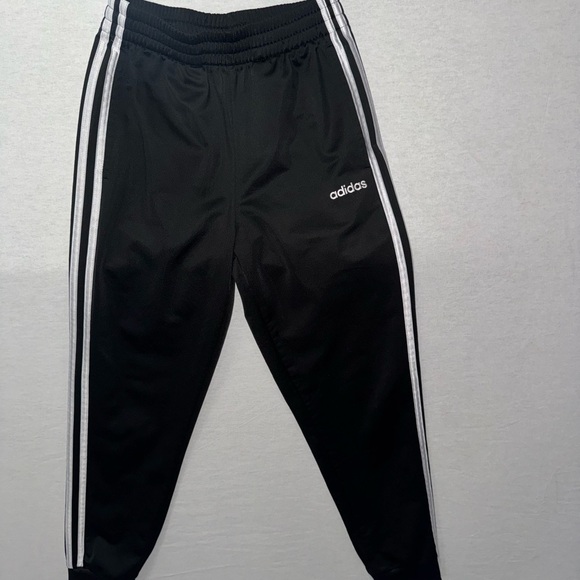 Adidas Kids Black Joggers with White Stripes - Picture 1 of 5
